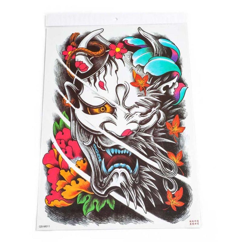 Buddha Pattern Full Back Tattoo Patch Angel Wings Cross Full Back Temporary Tattoos Travel
