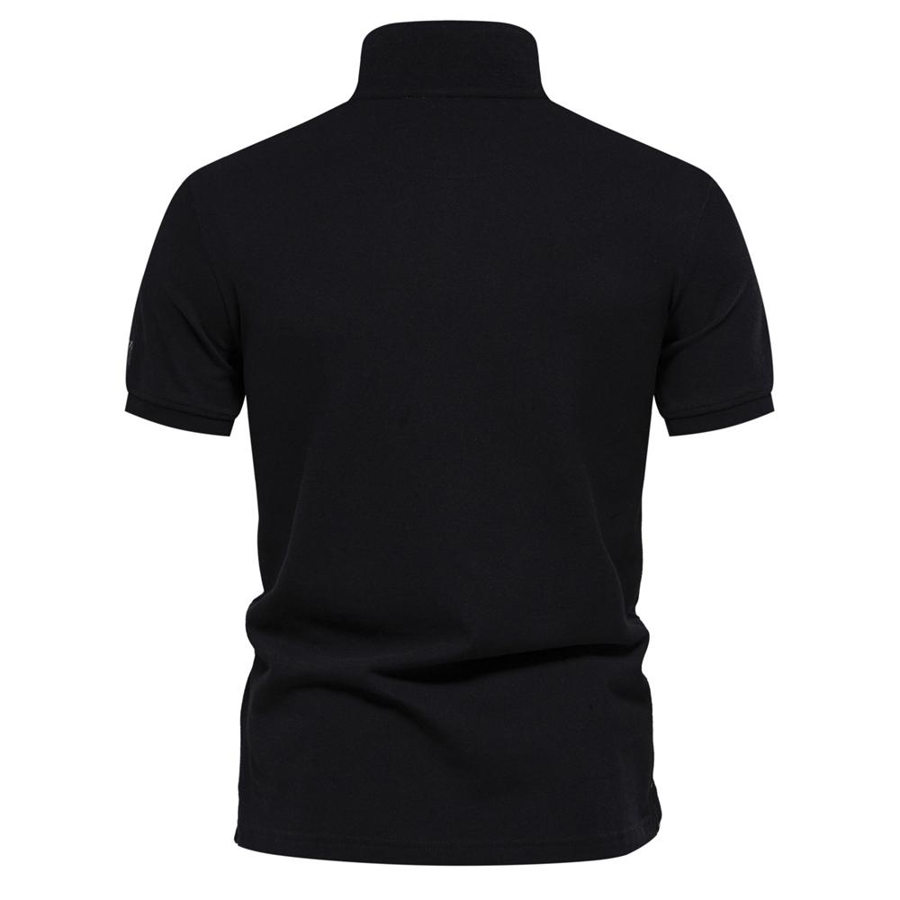 Men’s Polo Shirts Cotton Short Sleeves Lapel Collar Embroidery Casual T-shirts Daily Comfy Menswear Summer Slim Fit Tops