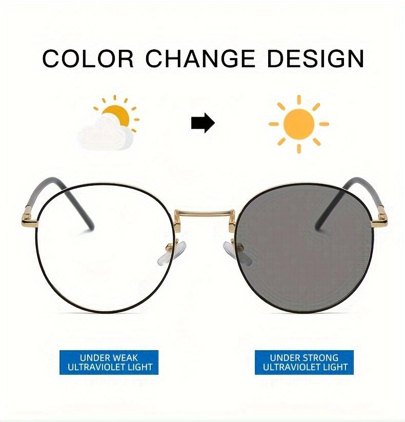 1 szt. Nowe okulary dwufunkcyjne na dzień i na noc, modne dla kobiet i mężczyzn, z zawiasami sprężynowymi, zmieniające kolor, blokujące niebieskie światło