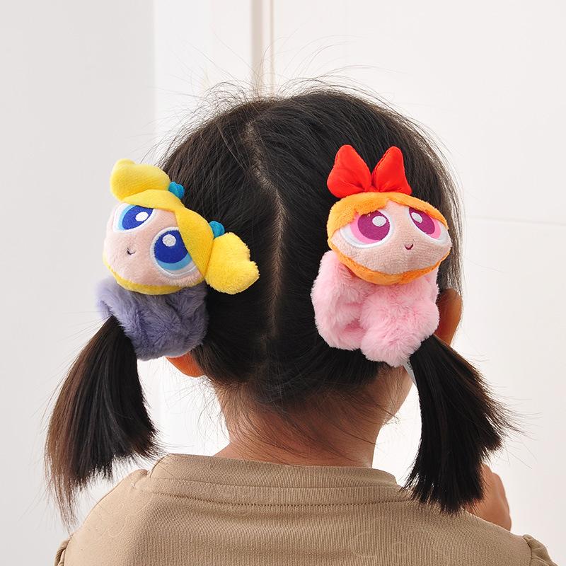 Creativity Anime The Powerpuff And Girls Series Hair Tie Fashionable And Exquisite Cartoon Character Hair Elastic For Girls