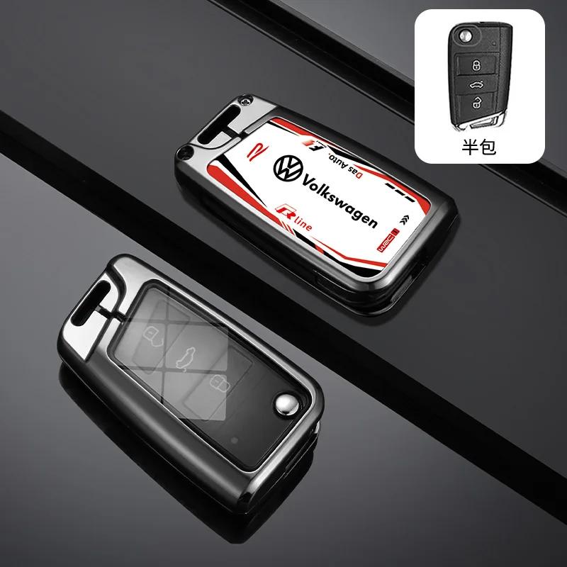 

For VOLKSWAGEN VW Zinc Alloy Car Flip Remote Key Case Cover Holder Shell For Volkswagen VW Polo Golf 7 mk7 Tiguan Protector Keyc