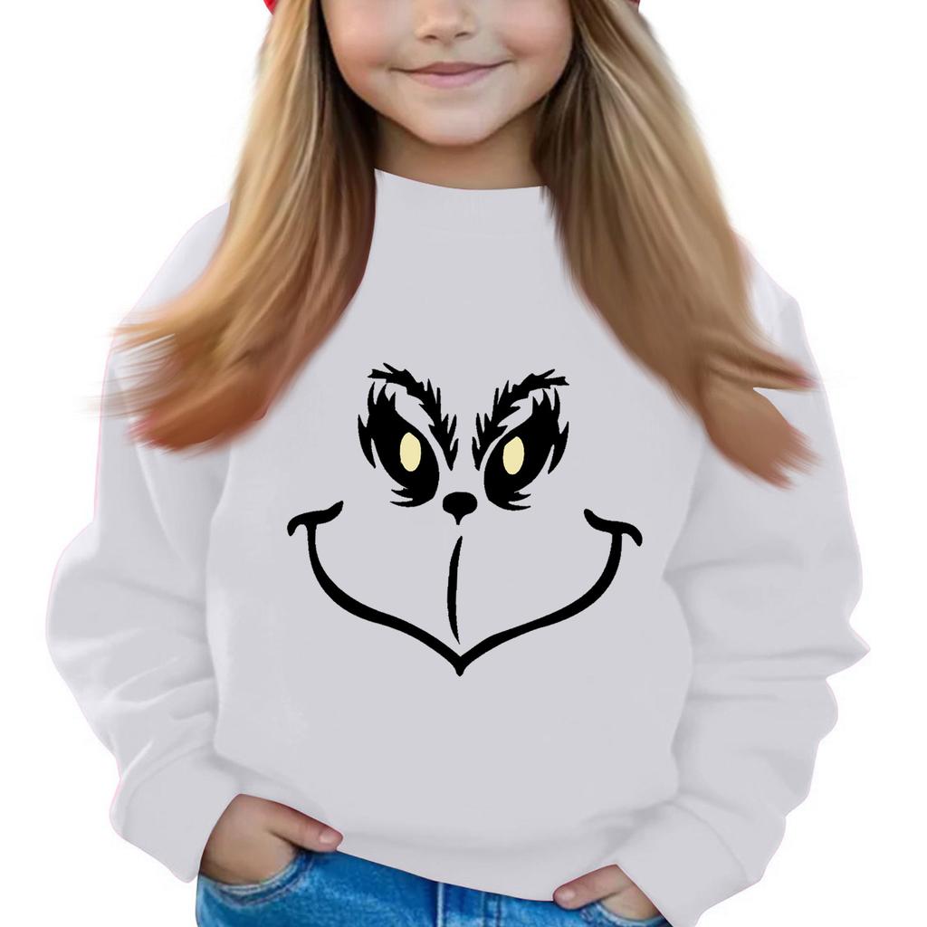 Christmas Day Girls Round Neck Pullovers For Kids Printed Baby Tops