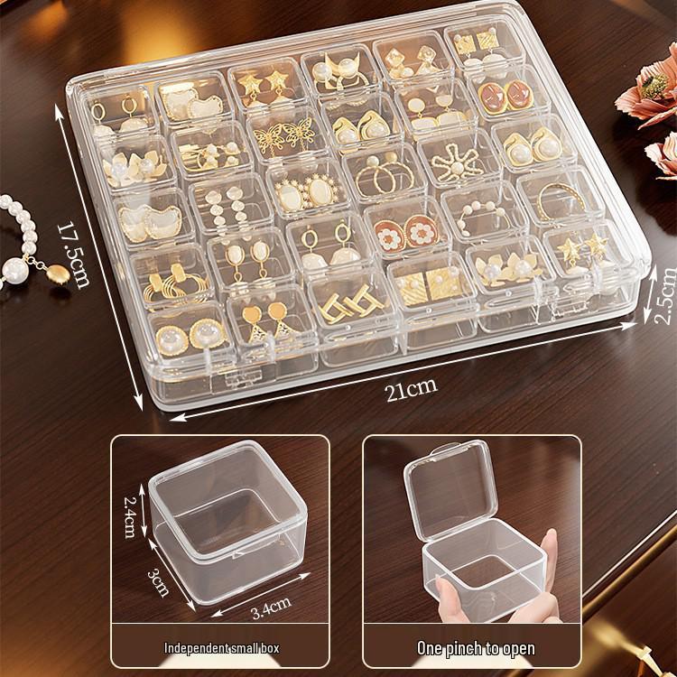 Przezroczyste pudełko na biżuterię zapobiegające utlenianiu na kolczyki, wkrętki, naszyjniki i akcesoria