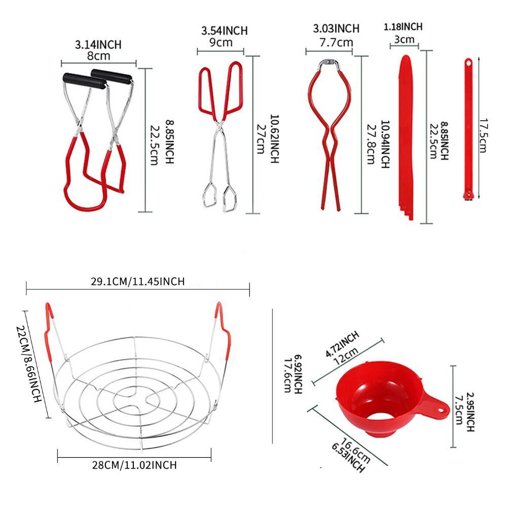 7Pcs/Set Green/Red Canning Kit Anti-scalding Can Tong Kitchen Tools Jam Making Tools  Home