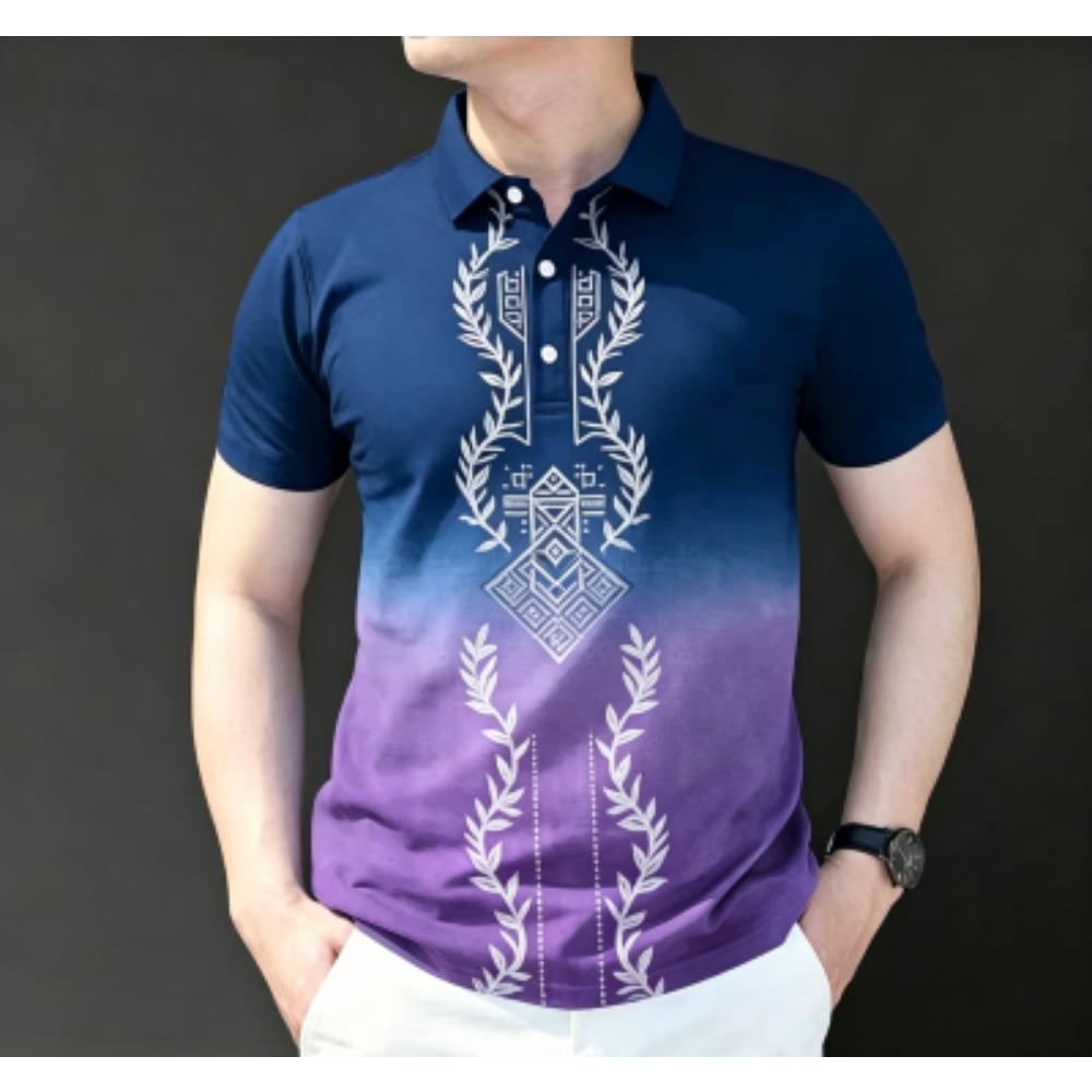 S-XXL Size Men's Fashion Print Polo Shirt Men's Outdoor Street Short Sleeve Tees Top Summer Casual T-shirt Men's and Women's Polo Shirt