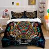Geometric Tiger Print Set Bedding Duvet Cover Set Duvet Cover Pillowcases  (1*Duvet Cover 2*Pillowcases, Without Duvet Insert)
