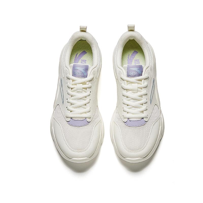 Anta Fashionable Versatile Wear-Resistant Shock-Absorbing Height-Increasing Low-Top Casual Shoes Women sneaker White Blue Purple 922538828-2