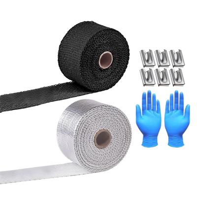 10m*5cm Exhaust Pipe Insulation Tape Set Exhaust Heat Tape Manifold Downpipe High Temperature Bandage Adhesive Tape Kit
