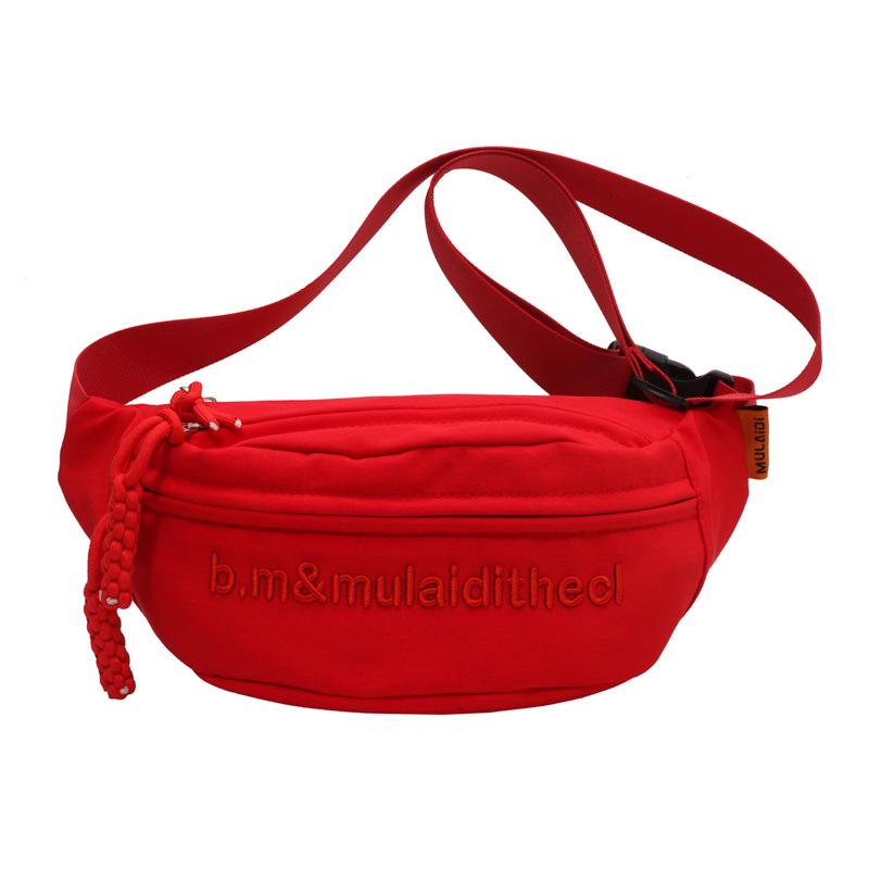 

Унисекс Вышитая Универсальная Сумка-кроссбоди на грудь: Модная и простая спортивная поясная сумка для студентов красный