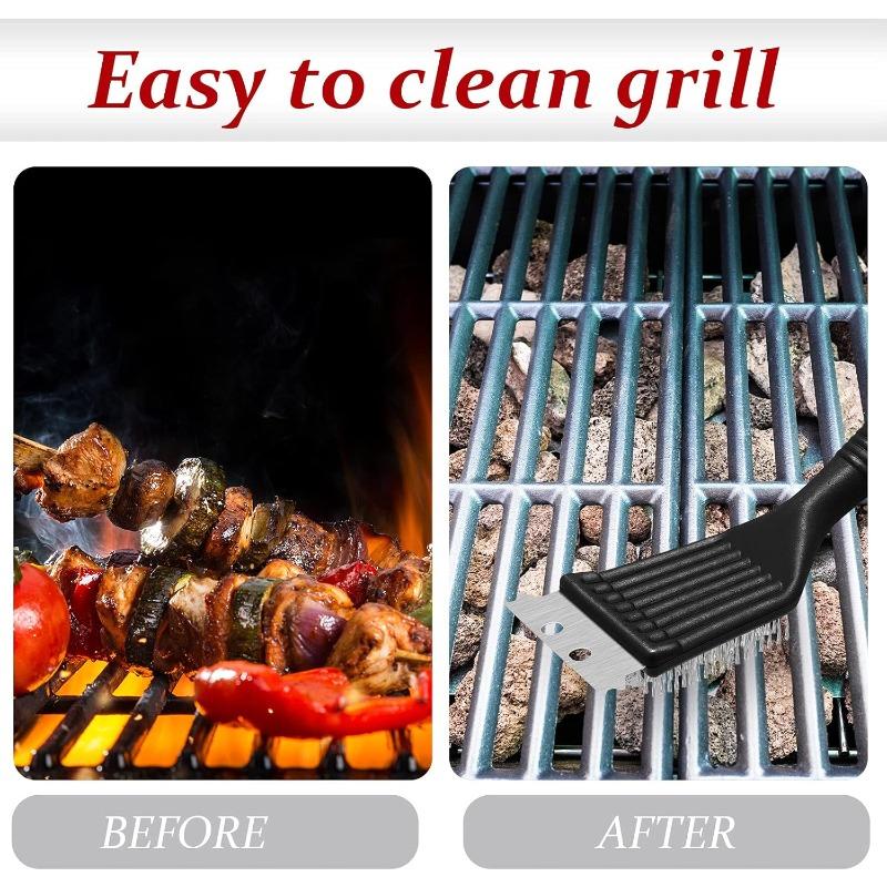 8-inch Grill Brush Stainless Steel Wire Super Cleaning Brush Wire Bristles for Barbecue Grill Brush Durable Cooking Tools