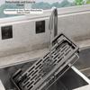 Suction Cup Aluminum Sink Organizer for Bathroom Kitchen Wall Mounted Storage Basket with Drain Holes and Towel Bar