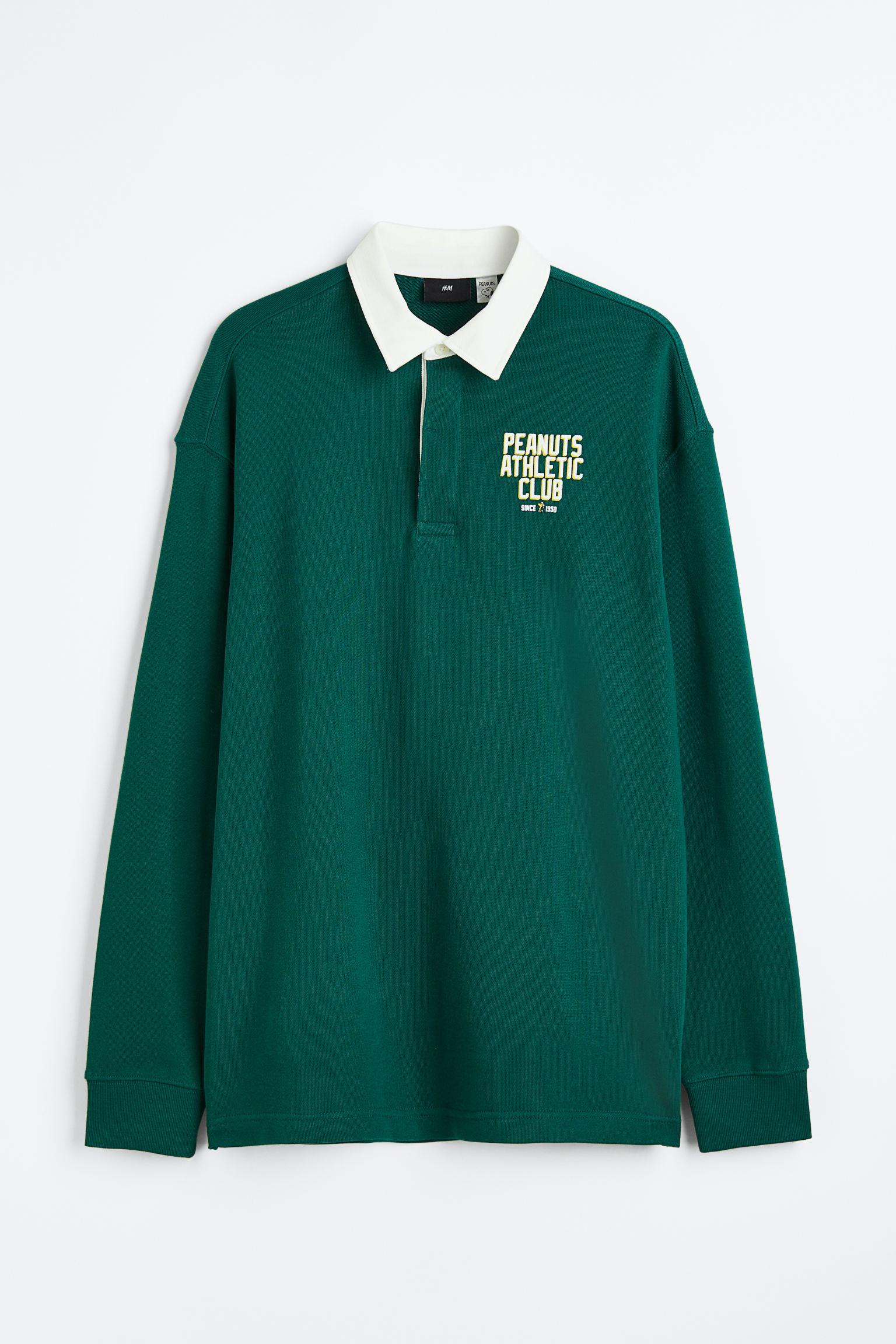 

Рубашка-поло свободного кроя с принтом