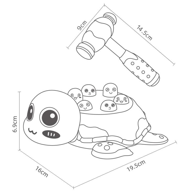 Montessori Turtle Baby Toys Learning Game Educational Puzzle Gift For 0 6 12 24 Months Toddler Noise Maker With Hammer