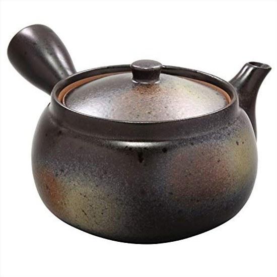 Mino ware large teapot that holds approximately 400ml suitable 2 3 people Bizen style brown plain ceramic made Japan 500-38.