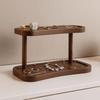 Holz-Schreibtisch-Aufbewahrungsregal Minimalistisch Stark Belastbar Tassen-Aufbewahrungsregal Vintage Glatte Kante Ausstellungsregal Schminktisch