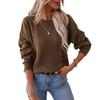 Women Chunky Cable Knit Oversized Pullover Sweater Crew Neck Long Sleeve Solid Color Casual Woven Tops Fall