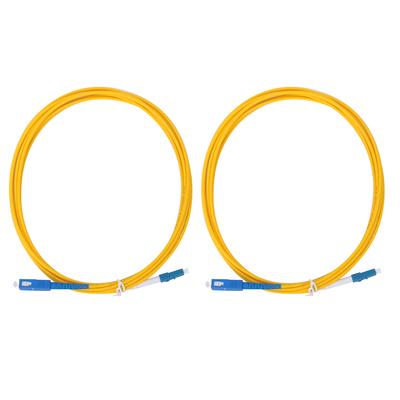 2pcs 3 Meters LCUPC To SCUPC Optical Fiber Patch Cable Cord Yellow