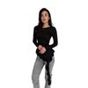 Spring/Summer 2026 Women's Slim Fit Knit T-Shirt with Irregular Ruffle Design and Long Sleeves