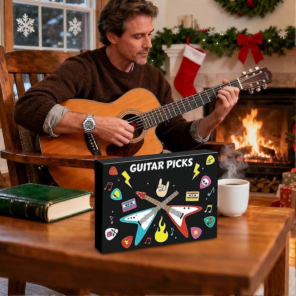 Guitar Picks Advent Calendar 2025 - 24pcs Guitar Picks Christmas Gfit for Guitar Lovers