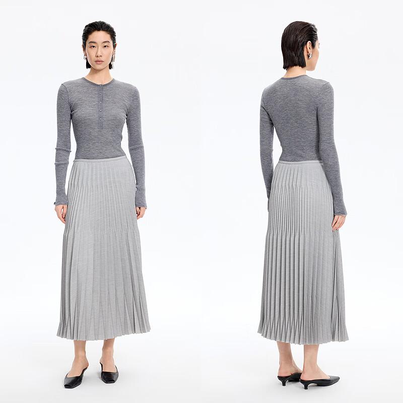 JNBY 2026 Spring Casual A-Line Midi Skirt
