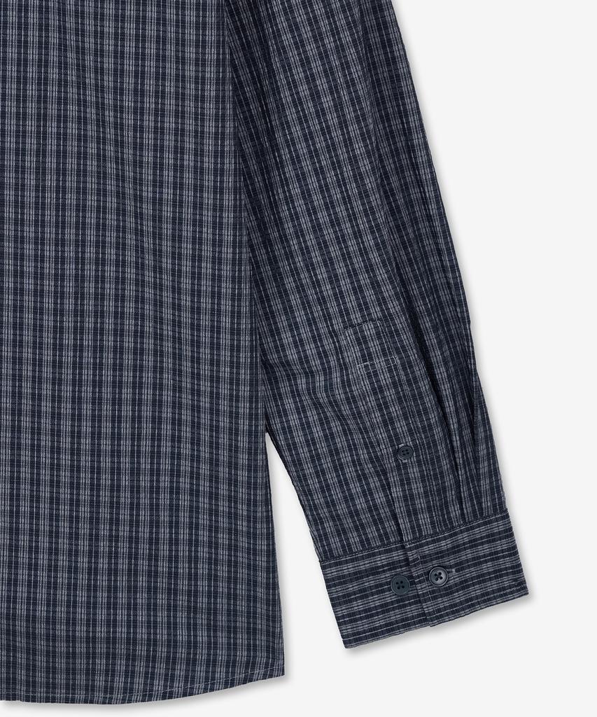 Tienjiti Kinoshita Seersucker Check Shirts (Navy) Tnsh6E102N2