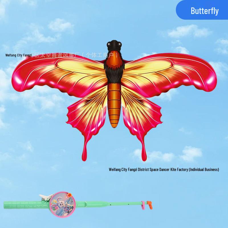 Weifang Dynamic Handheld Fishing Rod Kite - Fluttering Lightweight Mini Kite, Easy To Fly In Light Breeze