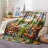 1Pc Cartoon Print Flannel Blanket, High Quality Comfortable for All Seasons, Home Decor, Warmth and Comfort, Perfect for Christmas Birthday Gift