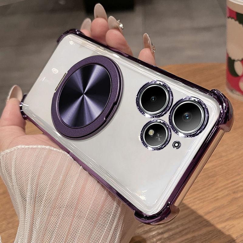 Pro pouzdro Realme Neo7 Turbo Průhledný galvanizovaný držák TPU Kryt šetrný k pokožce proti pádu Pro Realme Neo 7 Turbo Funda