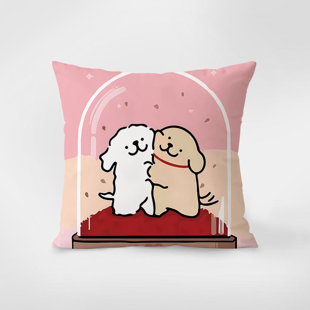Cute Dog Pattern Pillowcase Interior Decoration Office Living Room Home Pillowcase