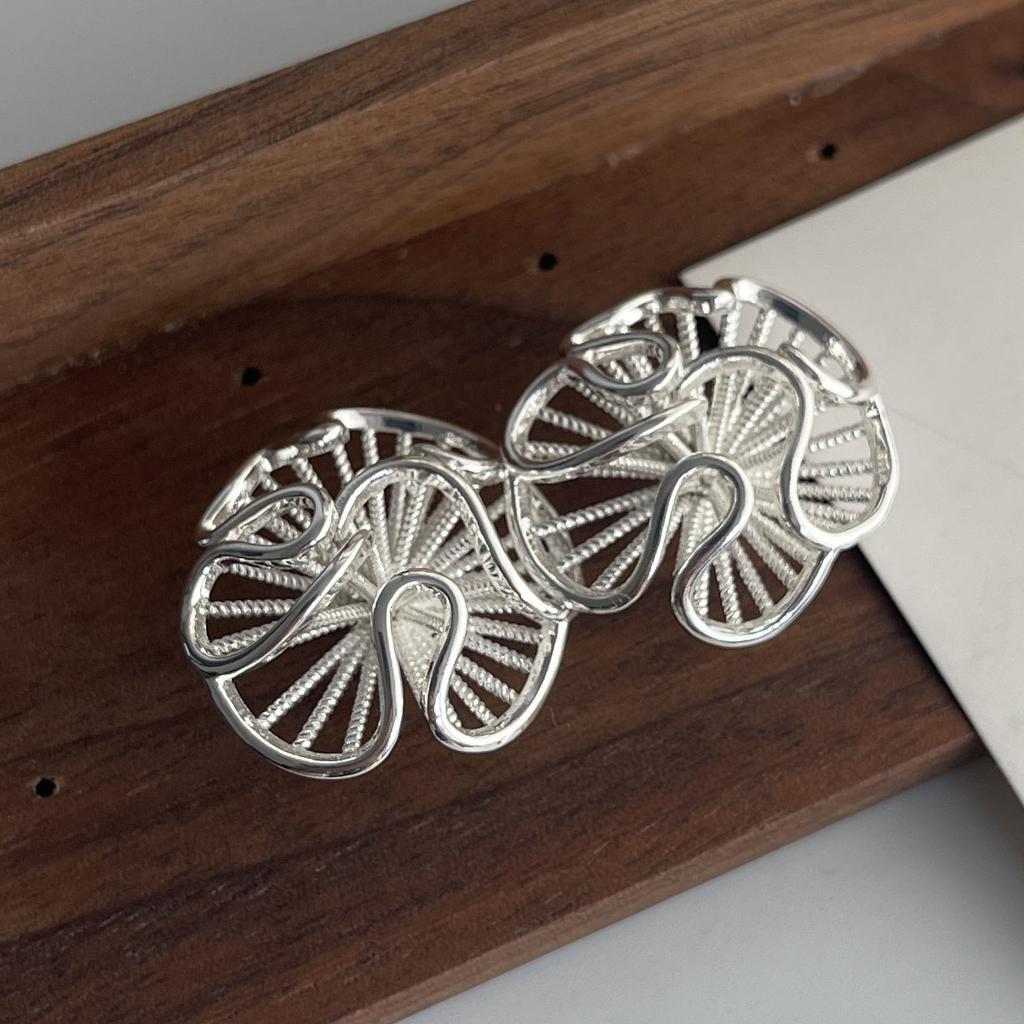 925 Silver Vintage Earrings For Women Trendy Simple Flower Earring Jewelry Prevent Allergy Party Accessories
