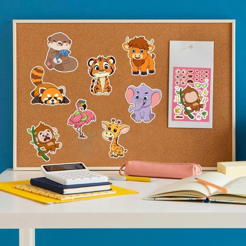 8Pcs Different Animals Theme Selfs Adhesive Vinyls Decals For Electronics Customization Waterproof Scratch Resistant