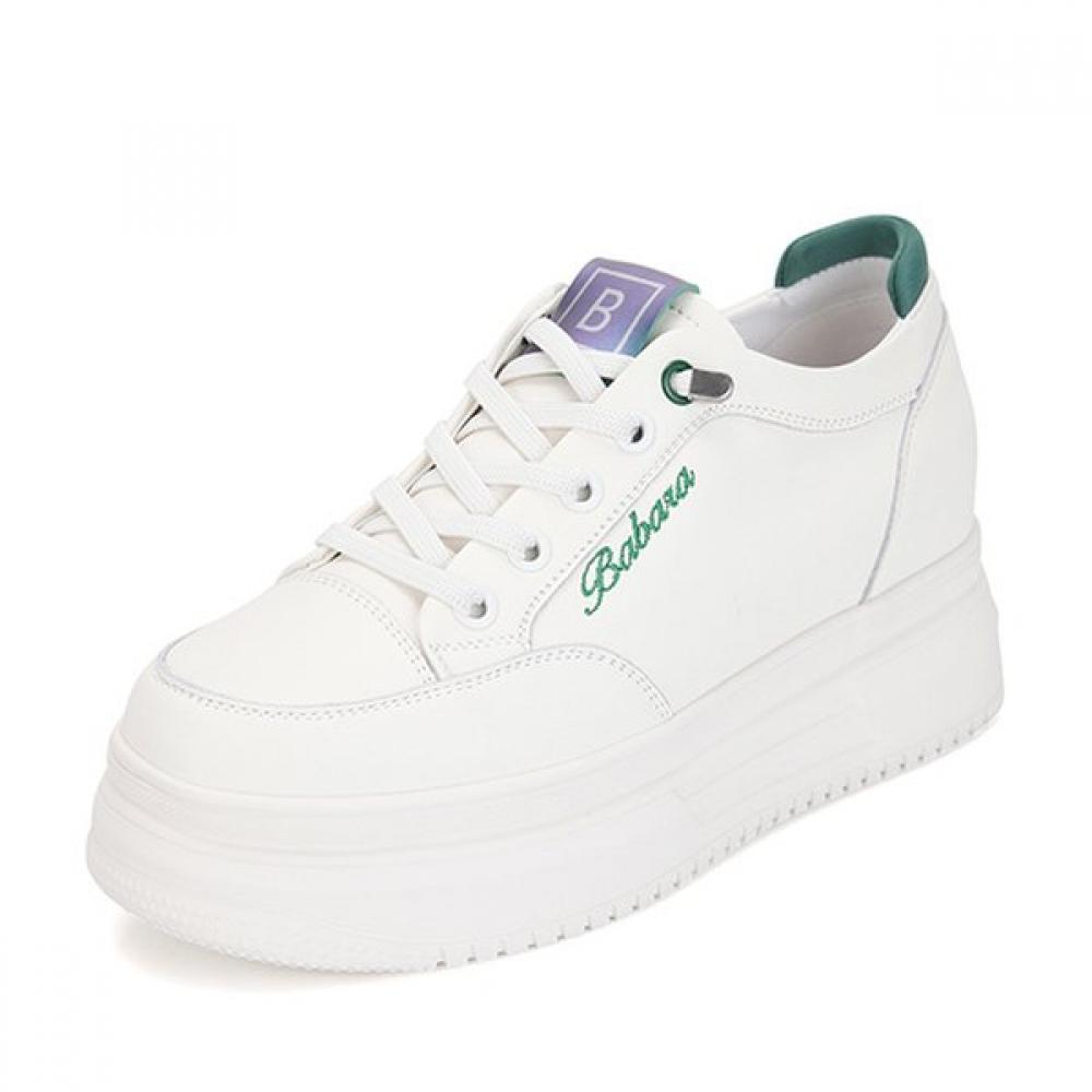 Barbara Cowhide Lightweight 6cm Height Increasing Sneakers Bbg164gn 225mm