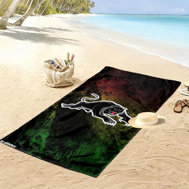 Penrith Panthers Legacy Print Beach Towel, Large Soft Quick Dry Towel for Beach Camping Swimming