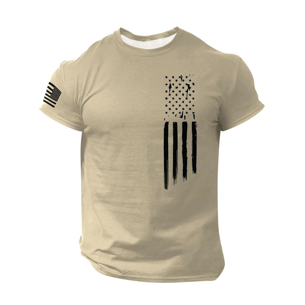 T Shirts Shirts For Men, Men's American Flag T-Shirt Patriotic Tee Short Sleeve Apperal Workout Muscle T Shirts