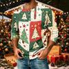Men's Casual Shirt with Raglan Three-Quarter Sleeves, Christmas Print