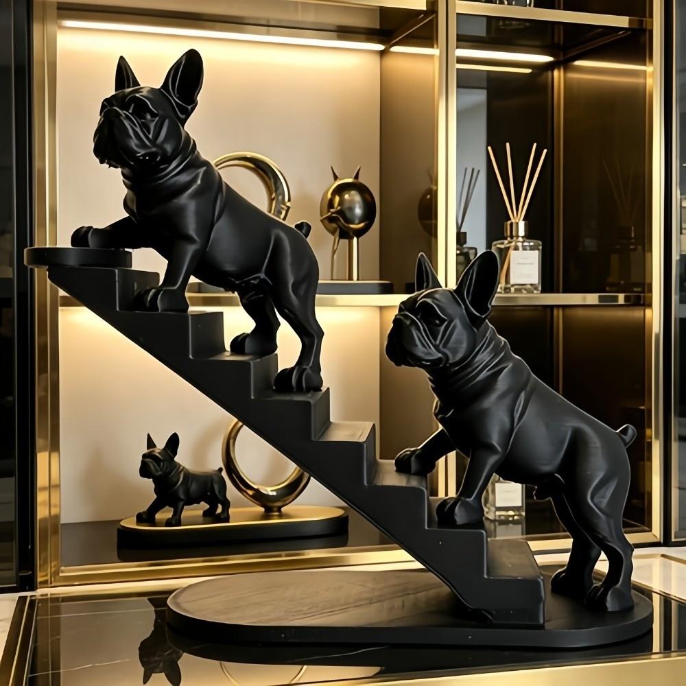 3D Printed French Bulldog Statues Creative Funny Decorative Bulldog Ornaments Nordic Style Desktop Staircase Decorations