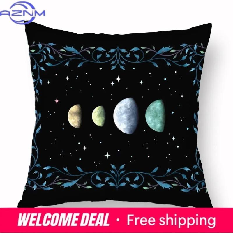 Home Decor Moon Phases & Magical Creatures Pillow Covers Pattern Cushion Cover Suitable For Sofa Bedroom Car Pillow Cover