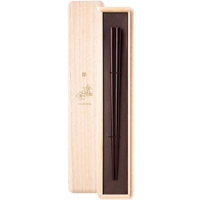 Hashikura Matsukan Joboji Lacquer Chopsticks 21cm Natural Wood Black Japan Made
