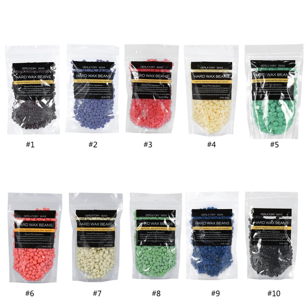 10Types 100g/Bag No Strip Depilatory Arm Leg Hair Removal Hard Wax Waxing Beans