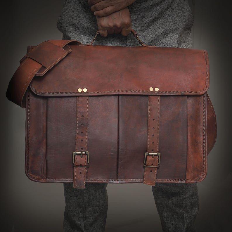 Leather Messenger Bag Laptop Bag for Men and Women Office School Bag Personalized Gift Bag Crossbody Bag Satchel Shoulder Bag Christmas Gift