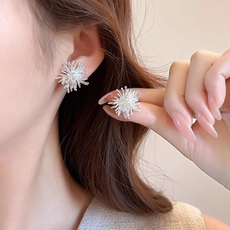 Needle Dandelion Fireworks Earrings Arrival Luxury Minimalist Jewelry for Women