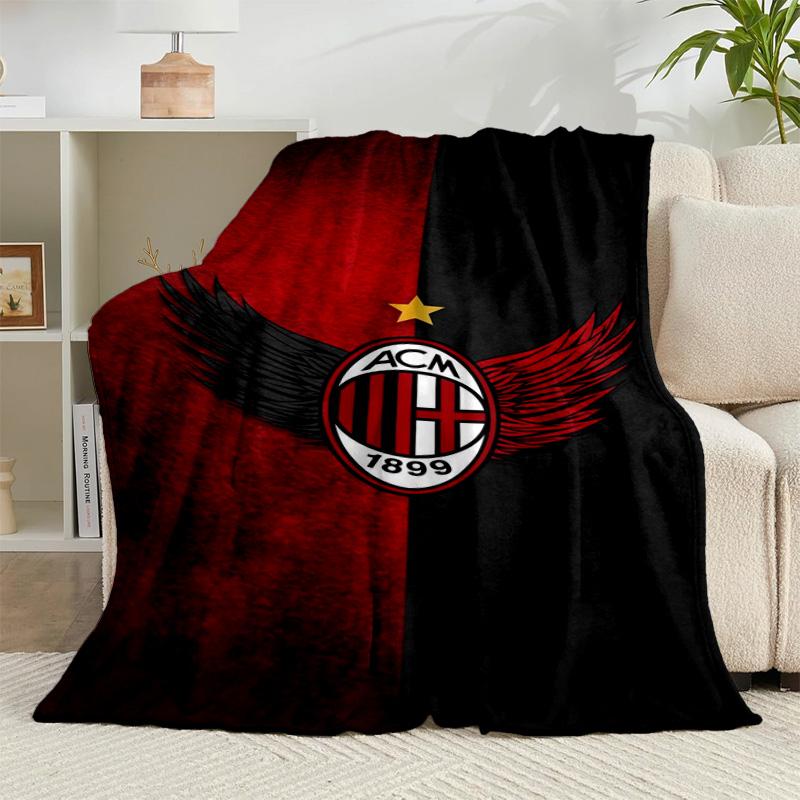 1PC Ac Football Club Flannel Blanket Gift, Suitable for Both Men And Women, Soft Ideal for Beds And Sofa, Birthday Or Christmas Gift