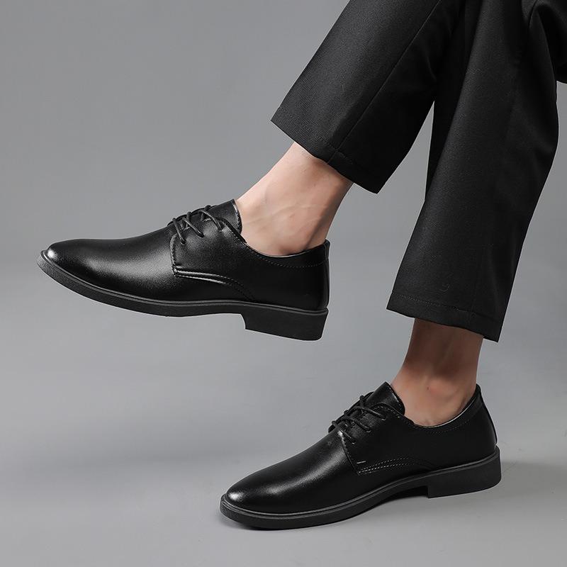Large Size Business Leather Shoes Men's Formal Wear Blue Thick Sole Low Heel Casual Trend Men's Shoes