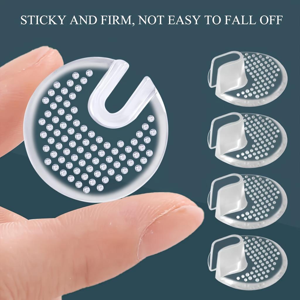 Transparent Anti-Wear Half Pads for Flip-Flops with Silicone Dots, Non-Slip Toe Protectors for Sandals