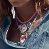 New Dopamine Flower Charms Necklaces Vintage Pendant Necklaces for Women Female Multilevel Chain Collar Jewelry Gift