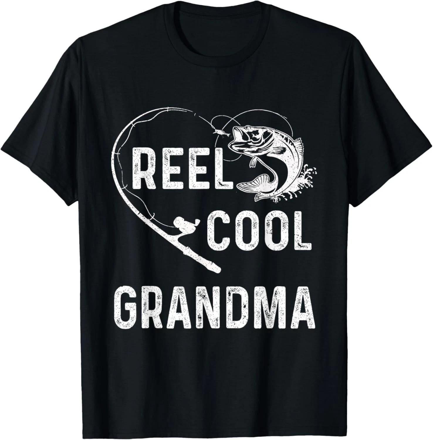 Reel Cool Grandma Retro Fishing Lover For Mothers Day Gift Unisex T-Shirt L