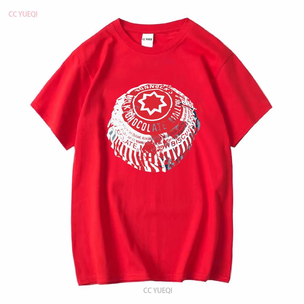 Tunnocks Tea Cake Pop Art Bílé a červené provedení Tričko s dlouhým nebo krátkým rukávem vintage Oprané značkové oblečení Pohodlné