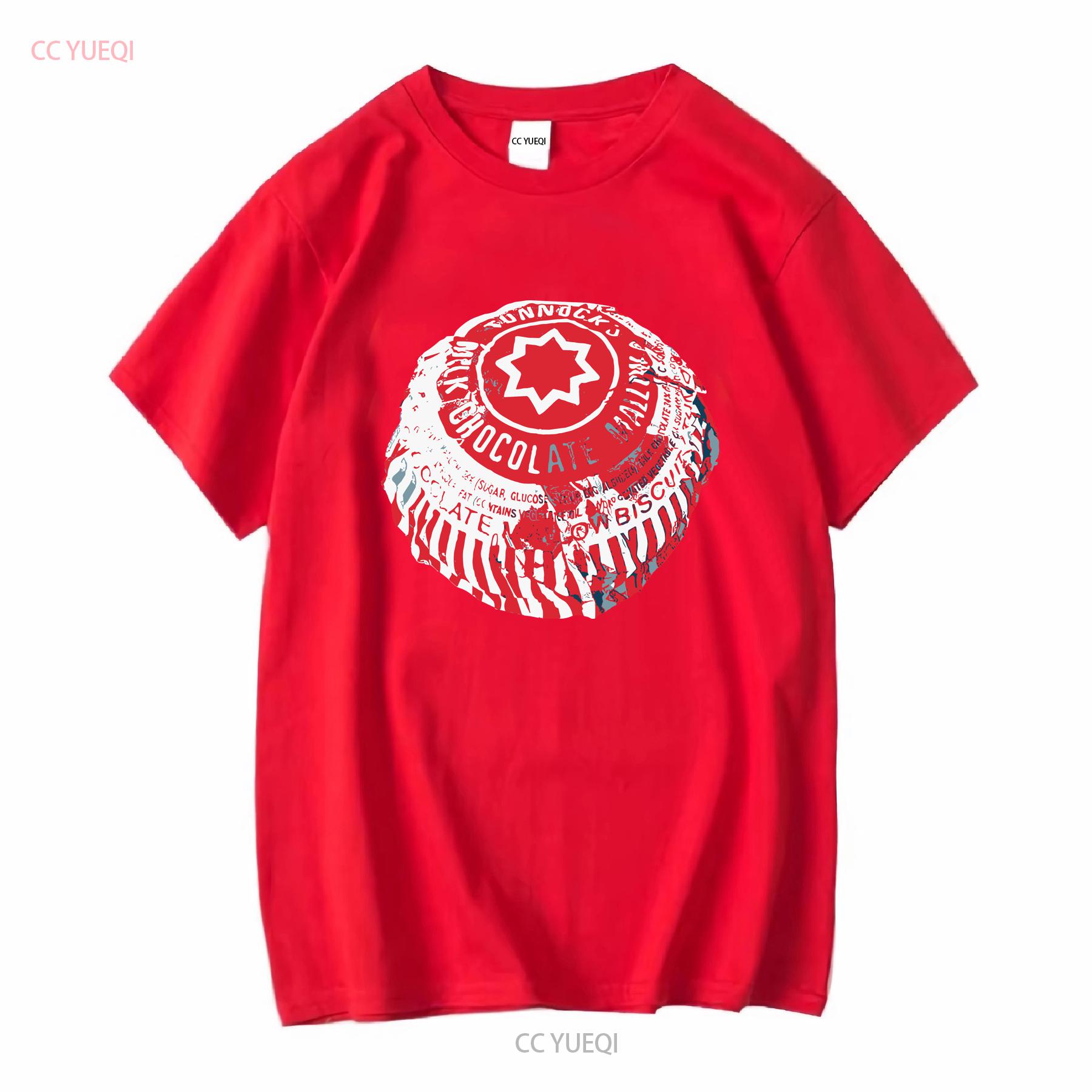 

Tunnocks Tea Cake Pop Art White and Red Design T Shirt long or short sleeves vintage Washed designer clothes Comfortable L