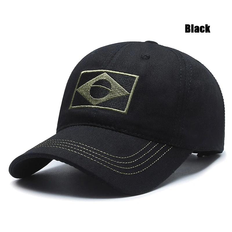Spring and Autumn New Cotton Embroidered Brazilian Flag Baseball Cap Outdoor Cotton Men and Women Camouflage Sun Hat