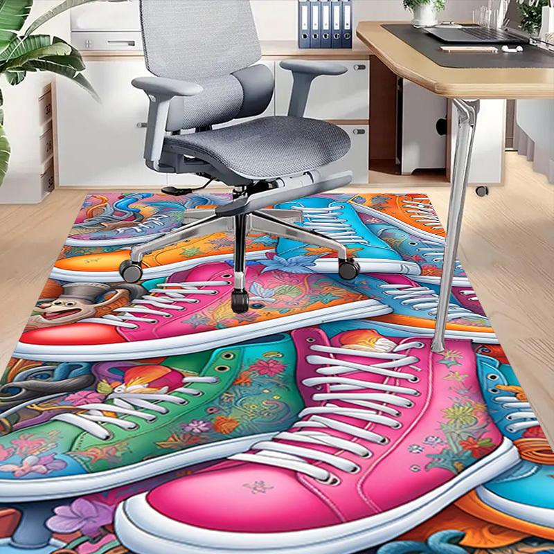 1PC floral pattern sneakers Extra Large Non Slip Floor carpet, Office, family, Studio   Large Area Rug Indoor Rugs, Bold Statement Piece
